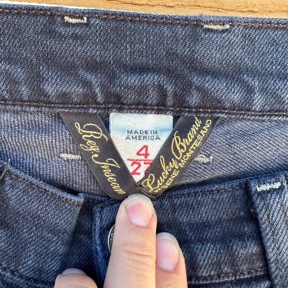 Lucky Brand Flare Bell Bottom Dark Blue Jeans Size 4 - Picture 6 of 14